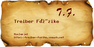 Treiber Füzike névjegykártya